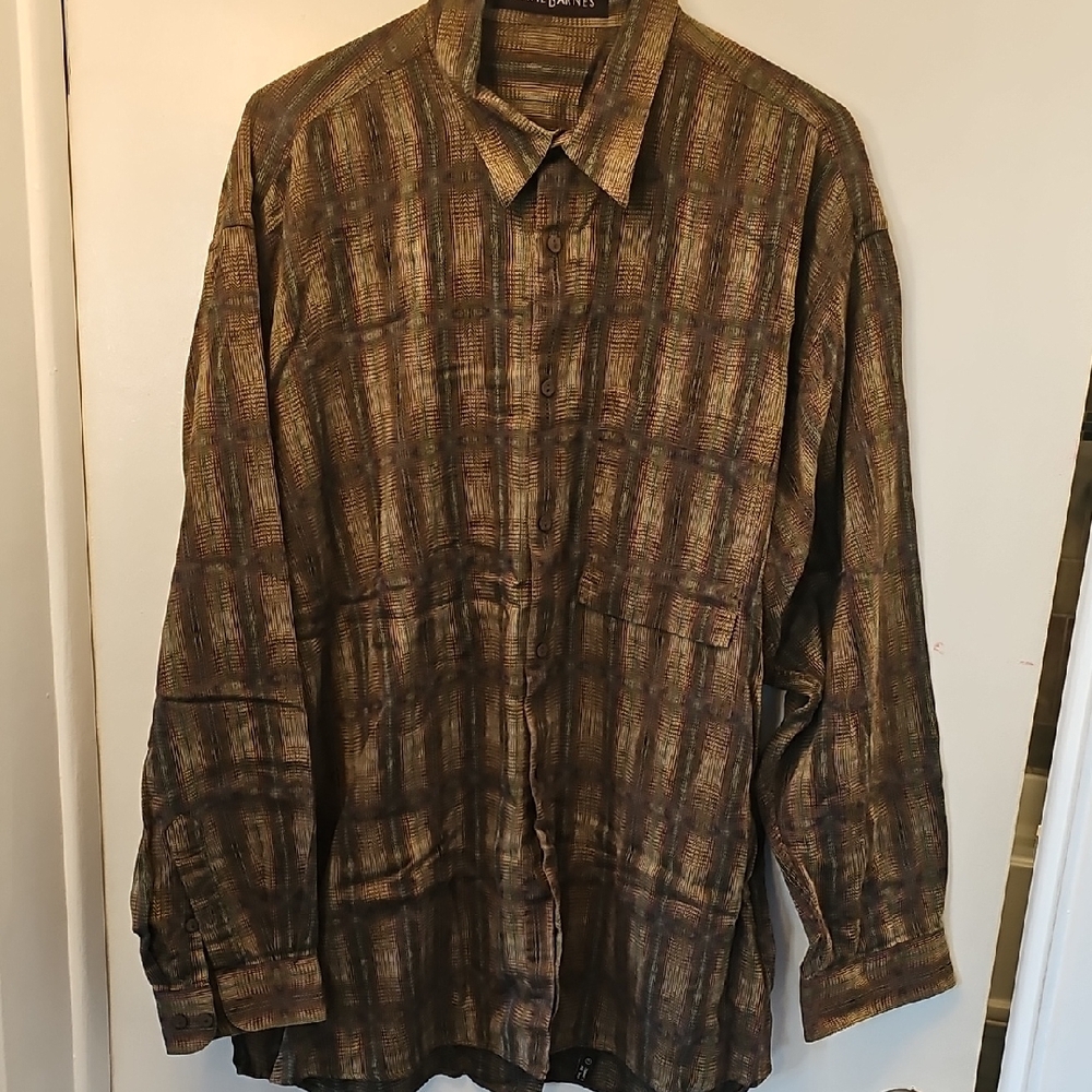 Mens Brown and Black Lightweight Shirt Jacket